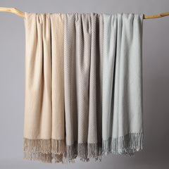Silk Throw Blanket with Hand-Knotted Fringe