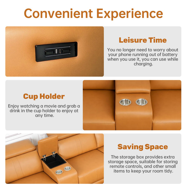 Power Reclining Sectional Sofa with Storage & USB Ports