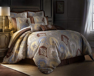 8-Piece Medallion Floral Jacquard Comforter Set