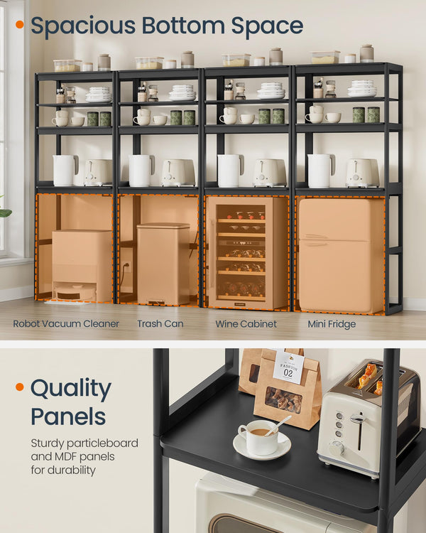 5-Tier Industrial Bookshelf with 2 Drawers