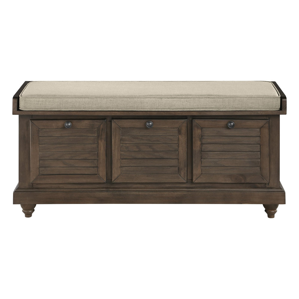 Coastal Lift-Top Storage Bench with Louvered Front