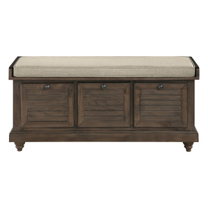 Coastal Lift-Top Storage Bench with Louvered Front
