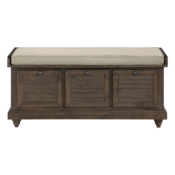 Coastal Lift-Top Storage Bench with Louvered Front