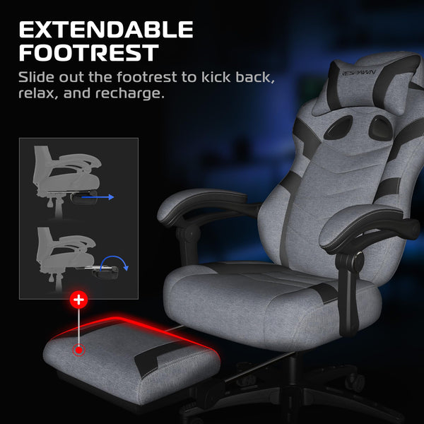 Ergonomic Gaming Chair with Footrest & Lumbar Support