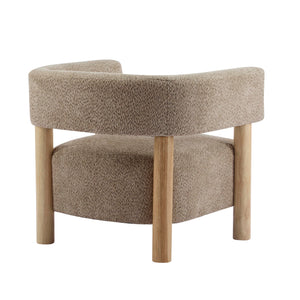 Low Profile Boucle Accent Chair with Round Backrest