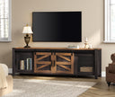 Farmhouse TV Stand for 75" TVs with Sliding Barn Doors