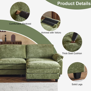 Modular Chenille Sectional Sofa with Ottoman