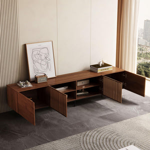 Mid-Century Modern TV Stand with Storage – Fits TVs Up to 80 Inches
