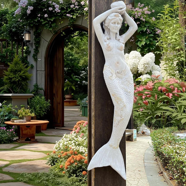 39 Inch Mermaid Wall Sculpture – Outdoor & Indoor Hanging Decor
