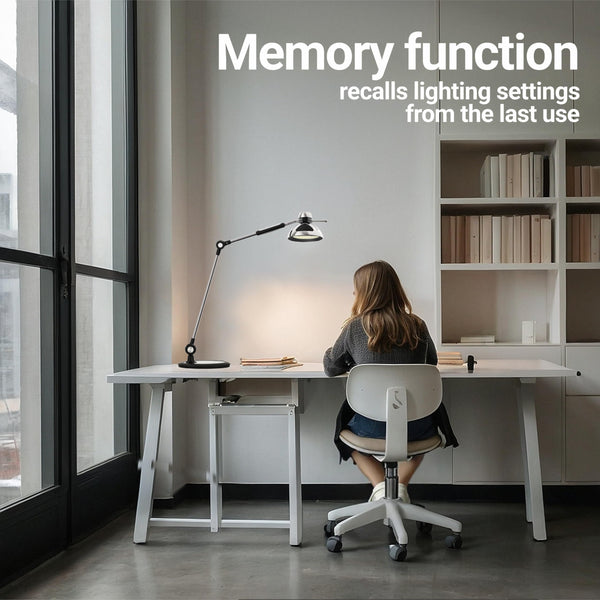LED Swing Arm Desk Lamp with Gesture & Touch Control