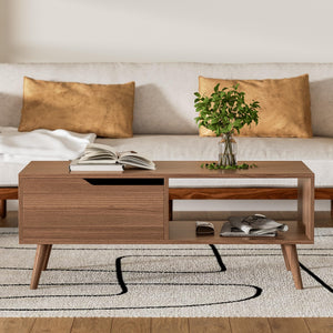 Coffee Table with Drawer & Open Shelf