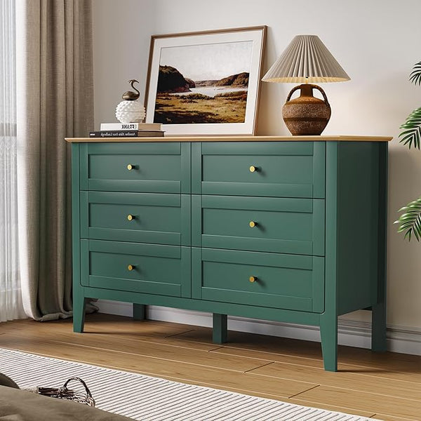 6-Drawer Dresser with TV Stand, 47" Wide