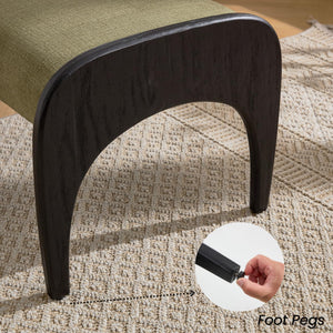 Modern Upholstered Ottoman Bench with Solid Wood Legs