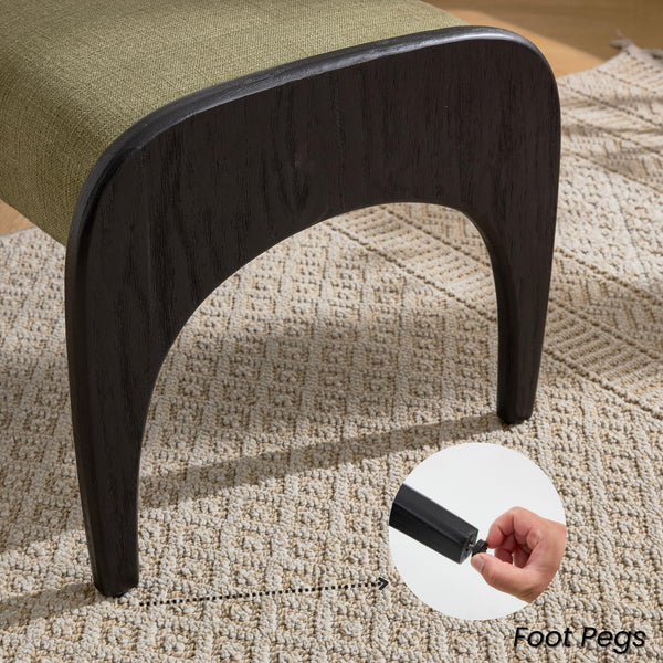 Modern Upholstered Ottoman Bench with Solid Wood Legs