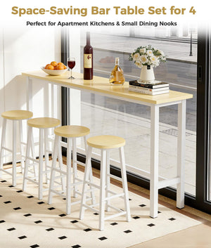 71" Bar Height Pub Table Set with 4 Stools