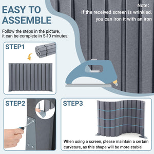 Foldable Acoustic Room Divider Panel with Stand