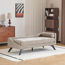 Mid-Century Chaise Lounge Sofa with Rolled Accent Pillow