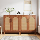 Rattan Sideboard Buffet Cabinet with Storage, 59 Inch