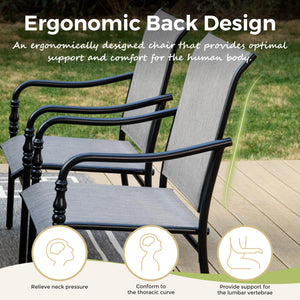 Outdoor Patio Dining Set with Textilene Chairs & Rectangular Table