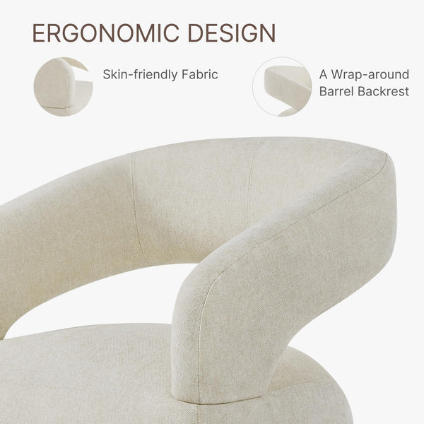 Upholstered Dining Chairs Set of 4 with Hidden Casters