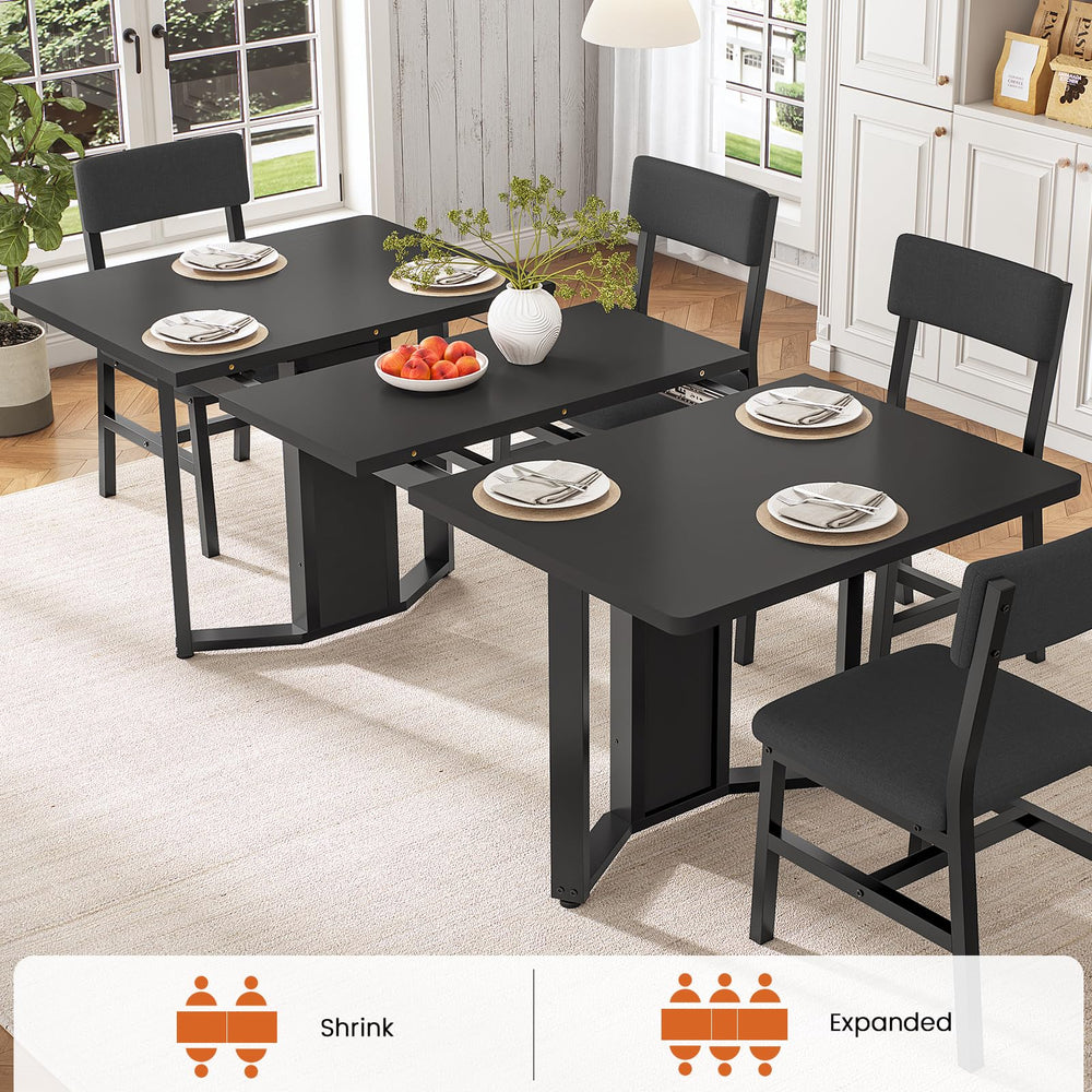 Extendable Dining Table Set with Cushioned Chairs | Seats 4–6