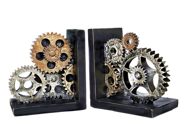 Decorative Gear Bookends Set of 2