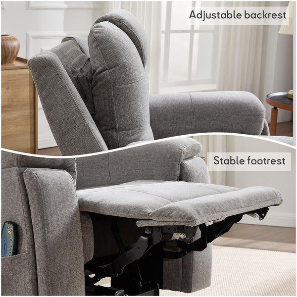 3-Motor Power Lift Recliner Chair with Massage, Heat & Lay Flat