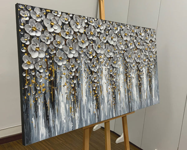 Abstract Floral Canvas Wall Art – Hand-Painted Acrylic Painting
