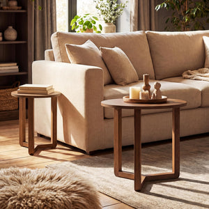 Round Nesting Coffee Table Set of 2, 22.5"