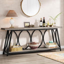 70.9" Industrial Console Table with 2-Tier Storage Shelf