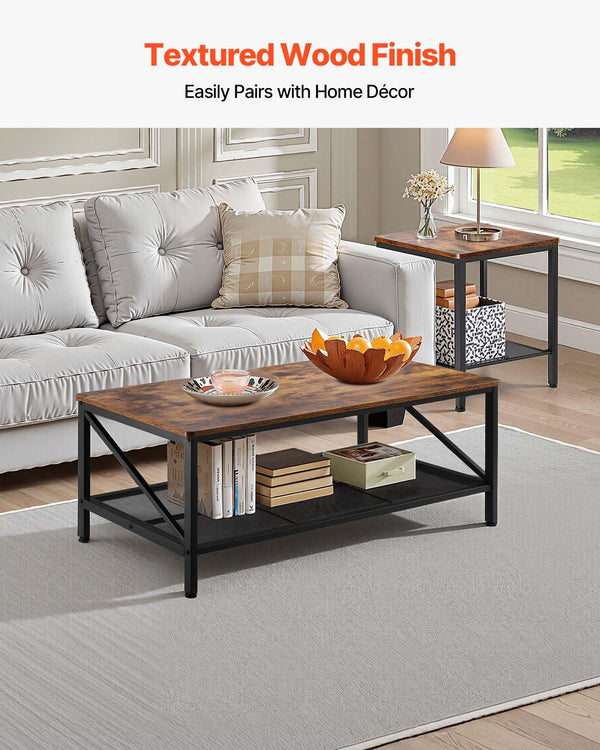 3-Piece Industrial Coffee & End Table Set
