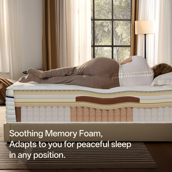 Hybrid Mattress 12 Inch Medium Plush with Gel Memory Foam & Pocket Coils