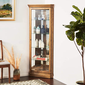 Hammond Curio Cabinet II – Golden Wood Display Cabinet
