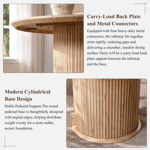 47" Round Fluted Pedestal Dining Table