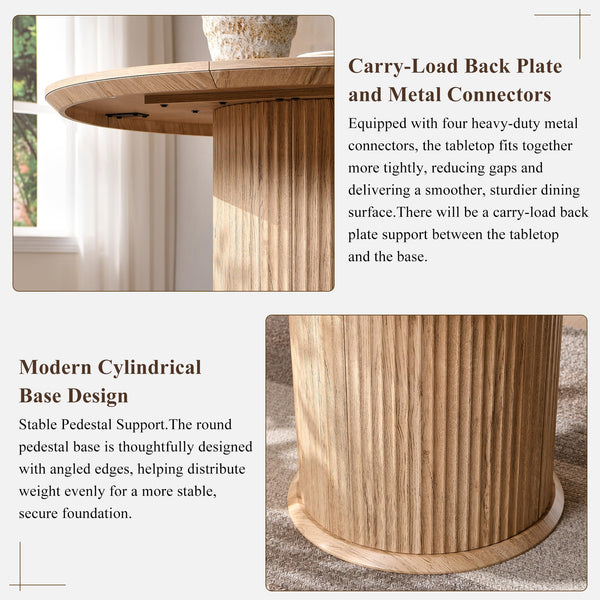 47" Round Fluted Pedestal Dining Table