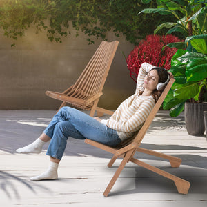 Acacia Wood Folding Patio Chairs Set of 4
