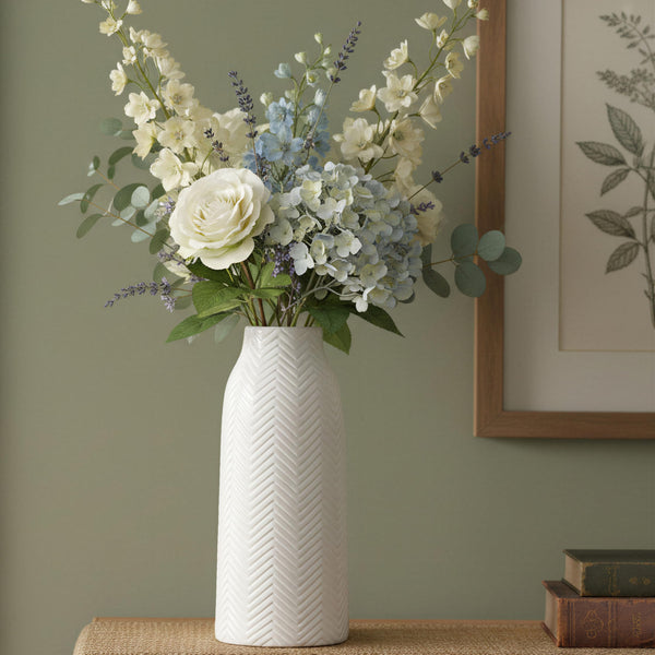White Ceramic Flower Vase – Small, Medium & Large