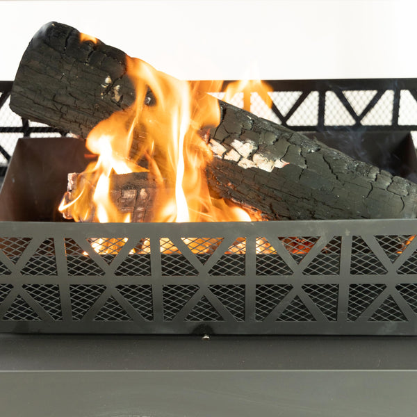 36" Rectangular Steel Outdoor Wood Burning Fireplace