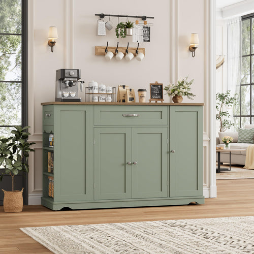 Rolling Kitchen Island Cart with Storage