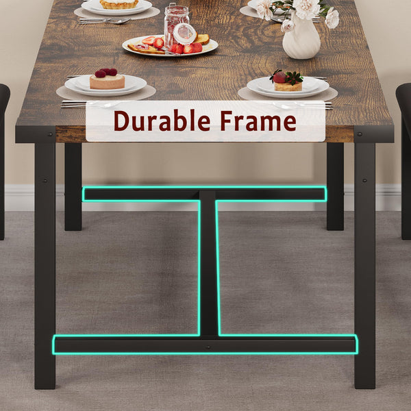 5-Piece Extendable Dining Table Set with 2 Upholstered Benches
