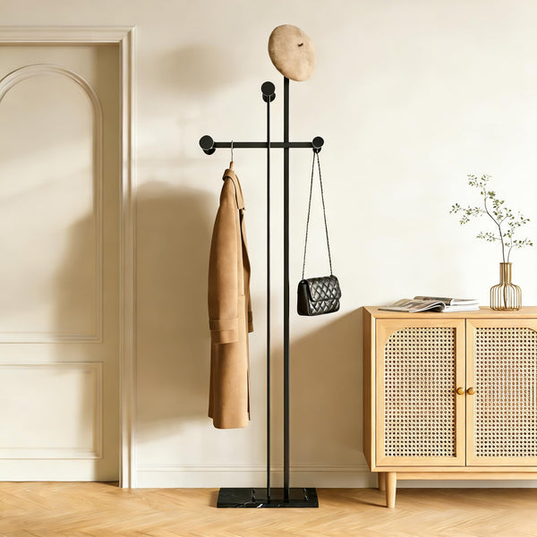 Freestanding Coat Rack with Marble Base