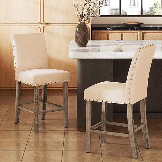 Counter Height Dining Table Set with Bar Stools – Farmhouse Square Kitchen Pub Table & Chairs