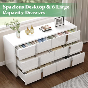 3-Piece Bedroom Dresser Set with 2 Nightstands & 6-Drawer Dresser