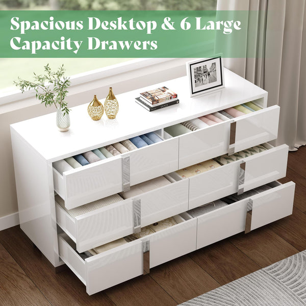 3-Piece Bedroom Dresser Set with 2 Nightstands & 6-Drawer Dresser