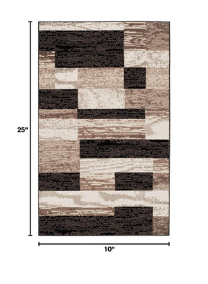 Geometric Patchwork Indoor Area Rug 12x15 Chocolate