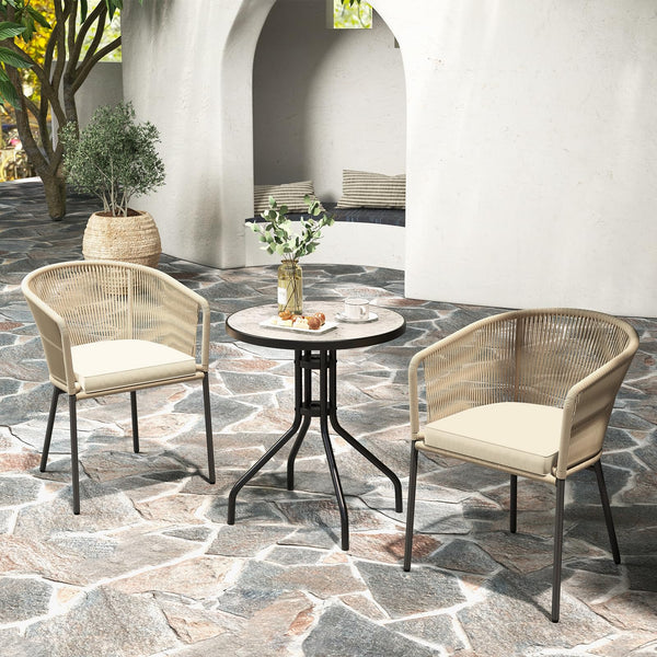 Patio Dining Chairs Set of 4 with Cushions & Armrests