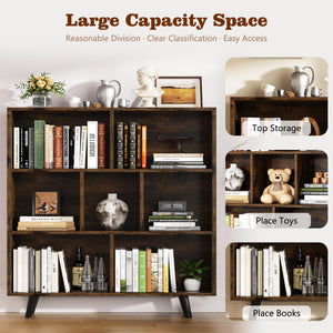 3-Tier Open Bookcase with Metal Legs