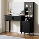 51" Fluted Makeup Vanity Desk with Mirror & Lights