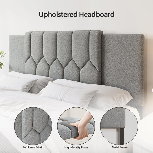 Upholstered Tufted Adjustable Headboard – Full/Queen/King