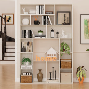 71" H Large Bookshelf with 16 Open Cube Shelves